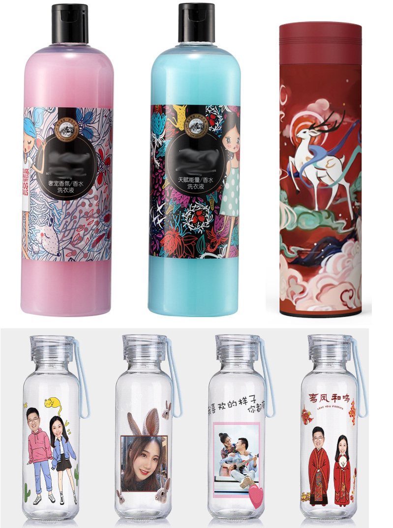 化妝品，小玻璃瓶打印圖片效果